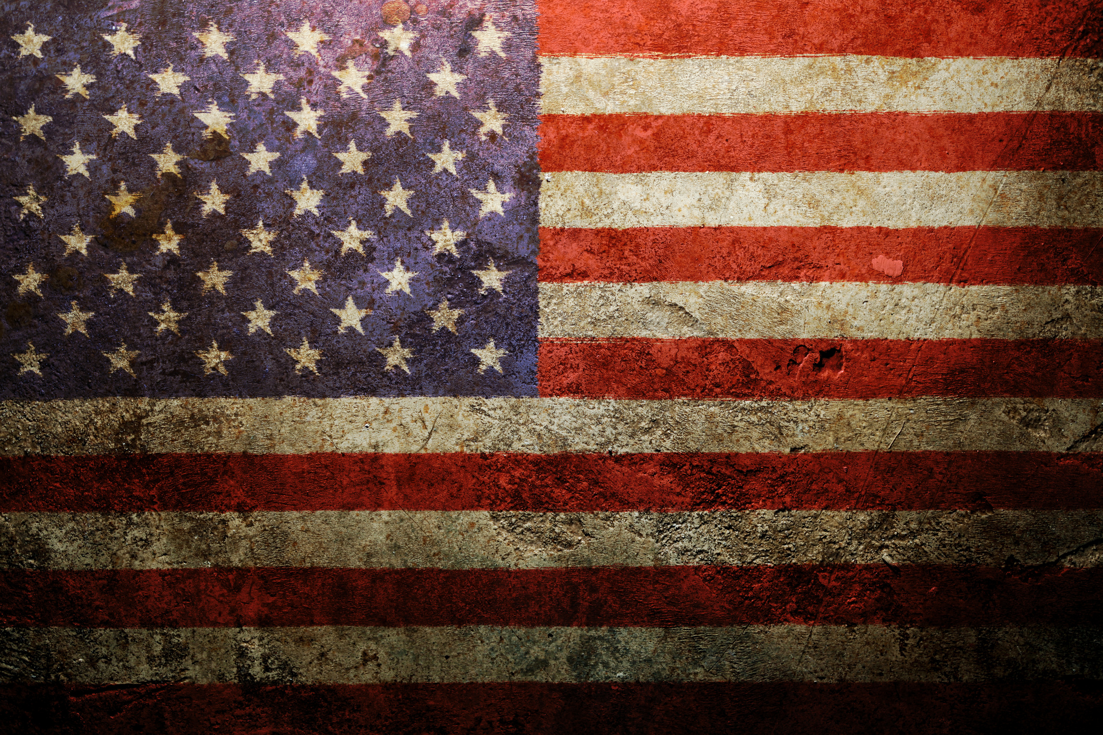 Worn vintage American flag background